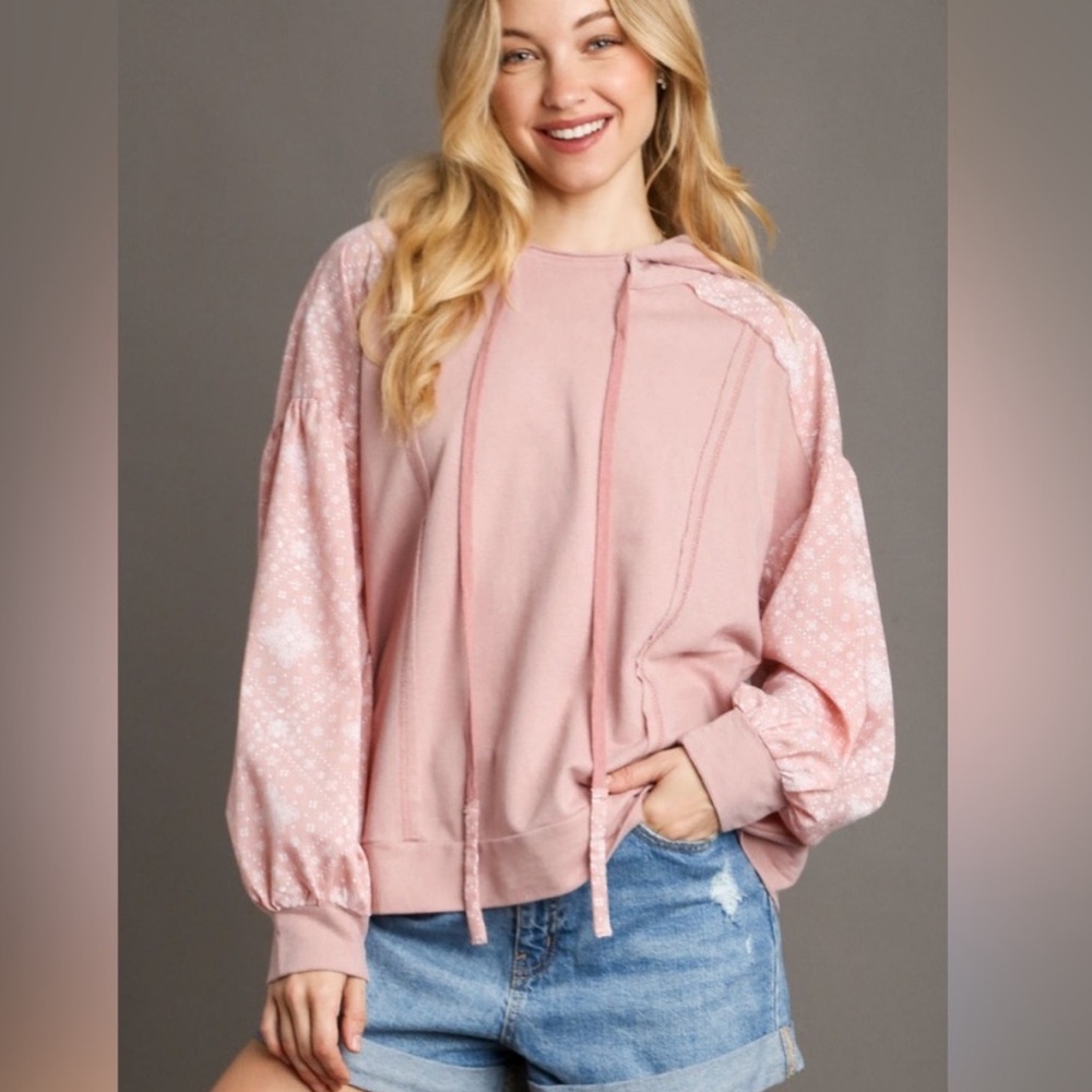 UMGEE Bandana Blush Pink Women's Hoodie Top NEW